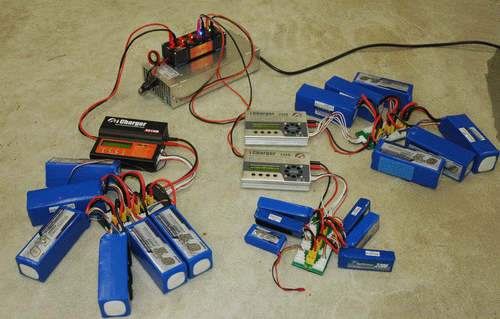 Charging RC LiPo Batteries on The Concrete Floor Charging RC LiPo Batteries on The Concrete Floor