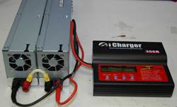 Two 2ZO-RC Power Supplies Powering An iCharger 306B