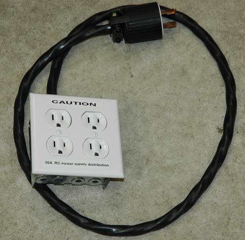 Dual Duplex 15A plugs wired to 30A Twist Lock Plug Dual Duplex 15A plugs wired to 30A Twist Lock Plug