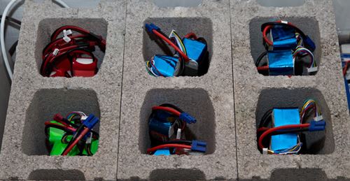 RC LiPo Batteries Stored In Concrete Blocks RC LiPo Batteries Stored In Concrete Blocks