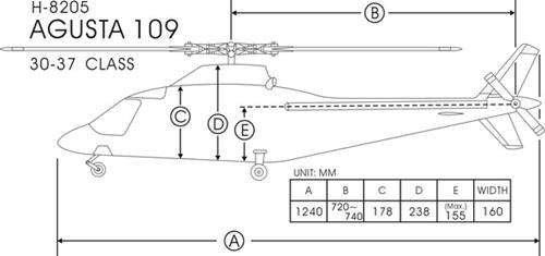 FunKey 30/550 Size Agusta 109A Dimentions