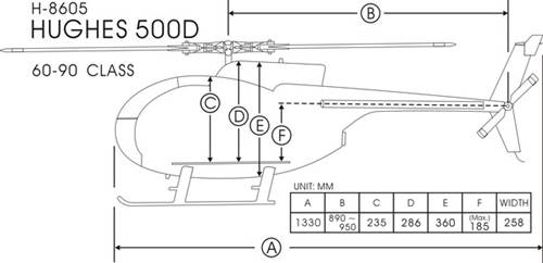 FunKey 90/700 Size Hughes & MD500 Dimensions
