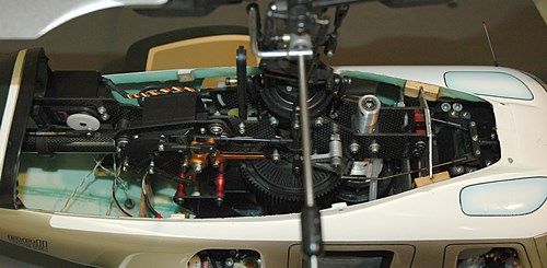 Nitro RC Helicopter Mechanics Fitted Inside Scale Bell 222