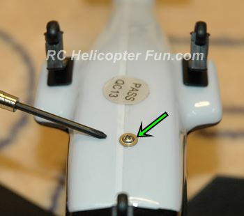 Removing the belly Phillips screw from the Esky F150 fuselage Removing the belly Phillips screw from the Esky F150 fuselage