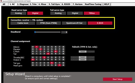 Setting RX Connection Type In Flight Controller Setup Programming