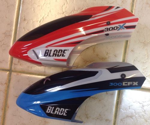 Original Blade 300X Canopy Is Much Easier To See Than The Blue/White On The 300 CFX Version Original Blade 300X Canopy Is Much Easier To See Than The Blue/White On The 300 CFX Version